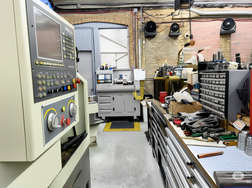 Advanced Machine shop floor showing print-to-part manufacturing capabilities