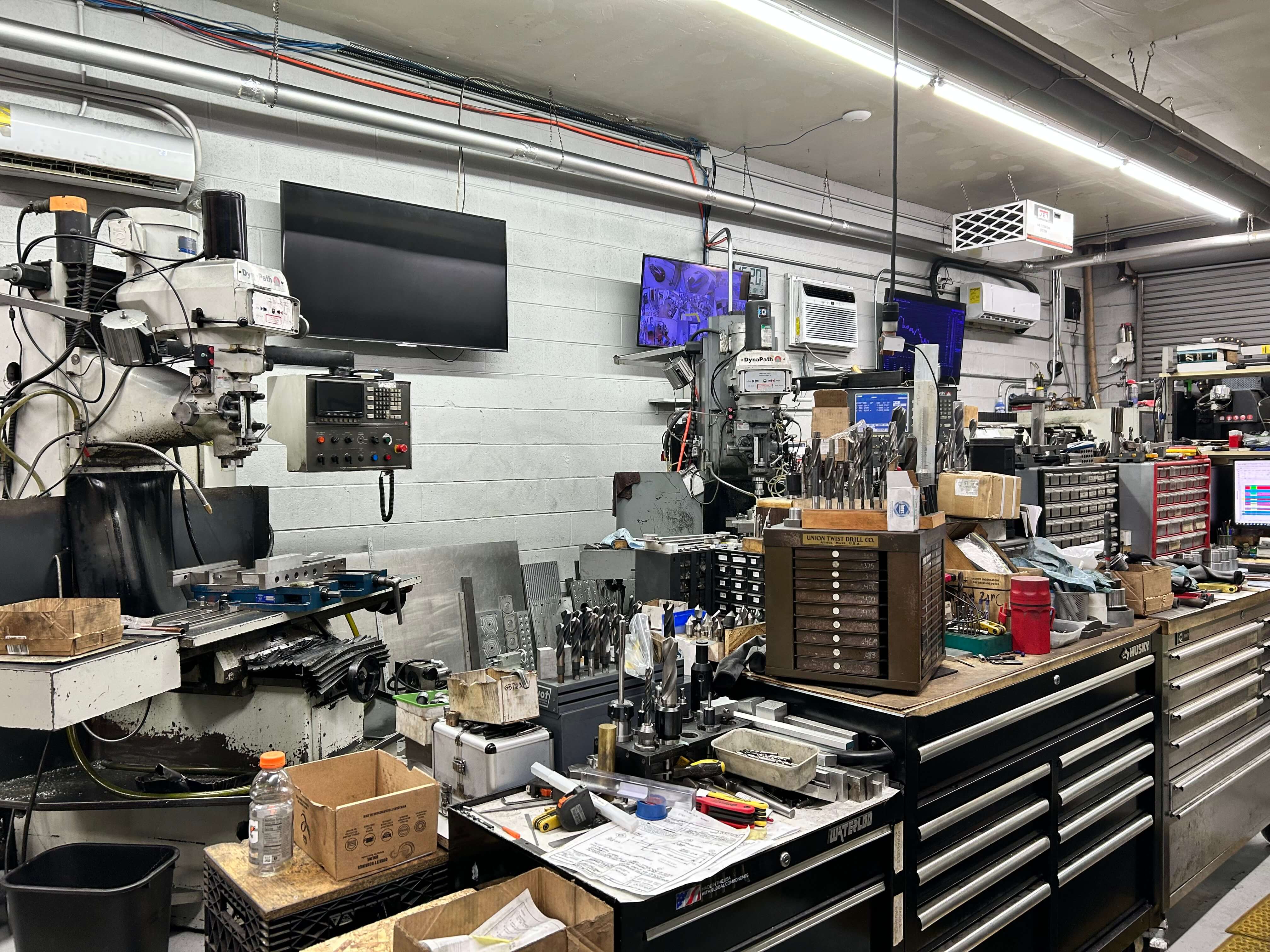 Advanced Machine shop floor showing print-to-part manufacturing capabilities